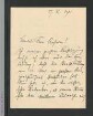 Brief von Rosa Mayreder an Marianne Zycha, hs