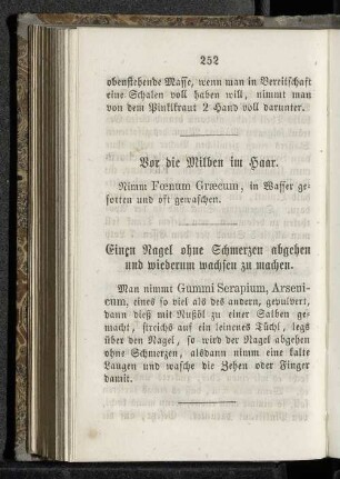 Vor die Milben im Haar.