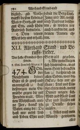 XLI. Allerhand Stand- und Beruffs-Lieder.