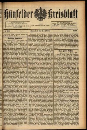 Ausgabe vom Samstag, den 09. Oktober 1897.