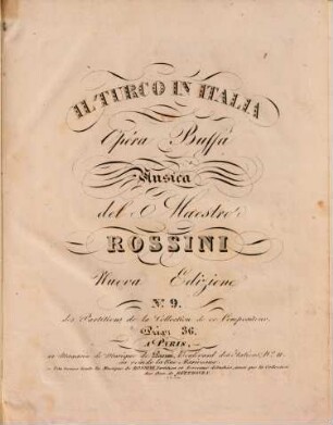Il turco in Italia : opéra buffa