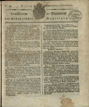 No. 83, Sonnabend den 16. Oktober 1813