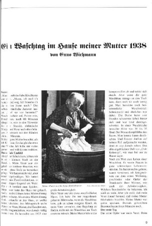Ein Waschtag im Hause meiner Mutter 1938