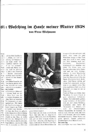 Ein Waschtag im Hause meiner Mutter 1938