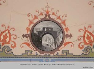 Tondi mit Landschaftsdarstellungen : Stadttor vor orientalischem Palast