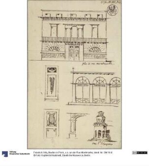 Bauten in Paris, u.a. an der Rue Montmartre