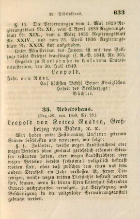 35. Arbeitshaus (Reg.-Bl. von 1840, Nr. 28)