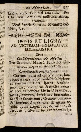 355-407, Praxis praeparandi se ad Sacrificium Missa à Festo Ss. Trinitatis as Adventum & gratiarum actio.