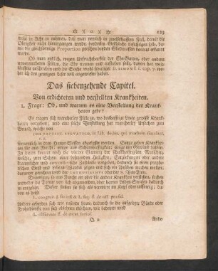 Das siebenzehende Capitel. Von erdichteten und verstellten Krankheiten.