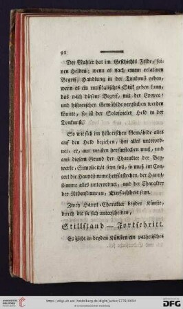 Stillstand- Fortschritt