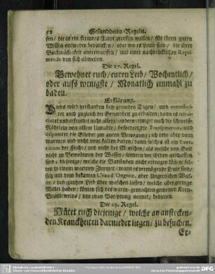 Die 28. Regel. Hütet euch diejenige, welche an ansteckenden Kranckheiten darnieder liegen, zu besuchen