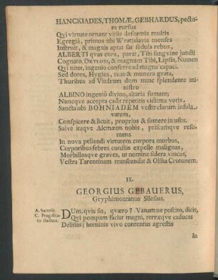 IX. Georgius Gebauerus, Gryphimontanus Silesius.