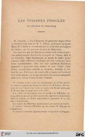 3.Ser. 8.1897: Les poissons fossiles de l'éocène du Mokattam
