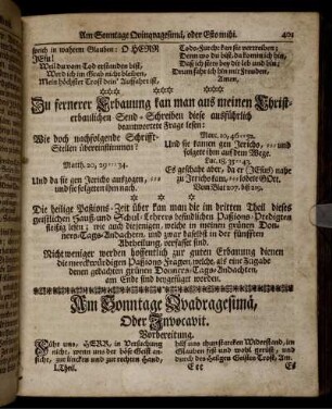 Am Sonntage Qvadragesimae, Oder Invocavit – Am Sonntage Palmarum