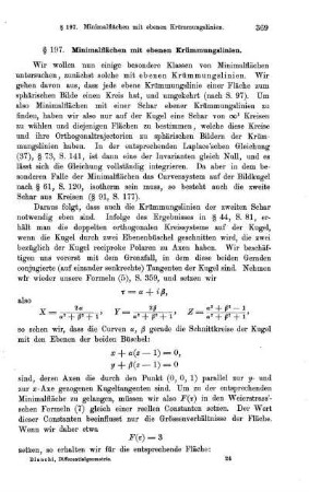 § 197. Minimalflächen mit ebenen Krümmungslinien.