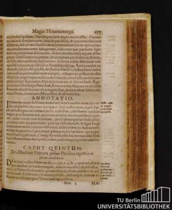 Caput Qvintum. De Machinis Veterum quibus Pondera ingentia in altum attollebant.