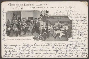 Ansichtskarte Kantine des Telegrafen-Bataillons, Köpenicker Straße 178 [1/2]