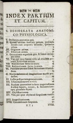 Index Partium Et Capitum.