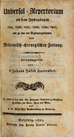 Medicinisch-chirurgische Zeitung. 1800, [5]
