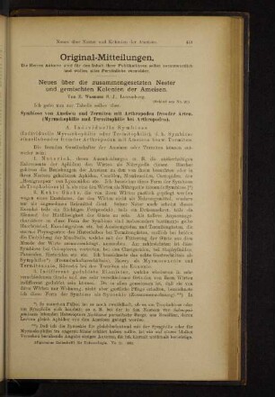 Neues über die zusammengesetzten Nester und gemischten Kolonien der Ameisen.