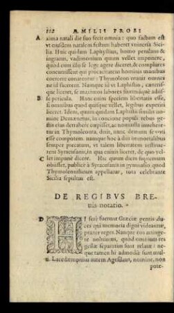 De Regibus Brevis notatio.