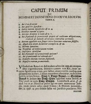Caput Primum De Nomine et Definitione Duorum Reorum.