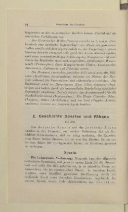 E. Geschichte Spartas und Athens