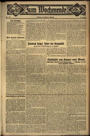 Zweite Ausgabe vom Sonntag, den 12. August 1934.