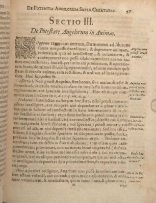 Sectio III. De Potestate Angelorum in Animas.