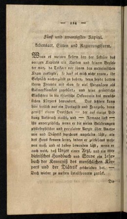224-254, Fünf und zwanzigstes Kapitel. Lebensart, Sitten und Regierungsform; Sechs und zwanzigstes Kapitel. Taifaco und Amenosa, eine Liebesgeschichte
