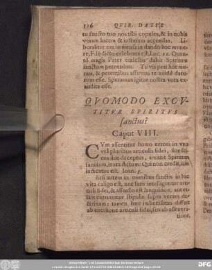 Quomodo Excutitur Spiritus sanctus? Caput VIII.