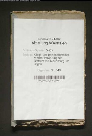 Entrichtung und Verpachtung der Vogteigarben in der Obergrafschaft Lingen
