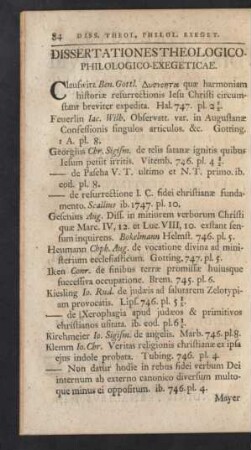 Dissertationes Theologico-Philologico-Exegeticae