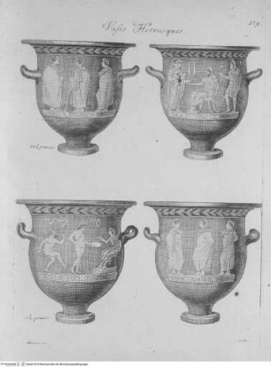 Recueil des marbres antiques qui se trouvent dans la galerie du roy de Pologne à DresdenTafel 179: Etruskische Vasen - Vases Hetrusques
