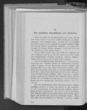 IX. Der juristische Schriftsteller und Politiker.