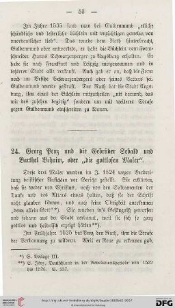 24. Georg Penz und die Gebrüder Sebald und Barthel Behaim, oder „die gottlosen Maler“