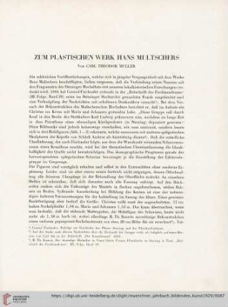 Neue Folge Band 6: Zum plastischen Werk Hans Multschers