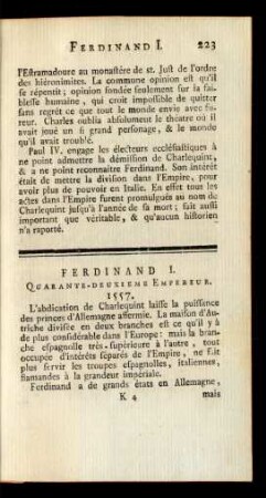 Ferdinand I. Quarante-Deuxieme Empereur