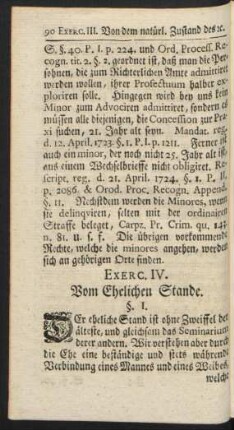 Exerc. IV. Vom Ehelichen Stande.