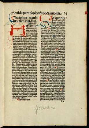 3r-14v, 24. Incipiunt regule moralis eiusdem.