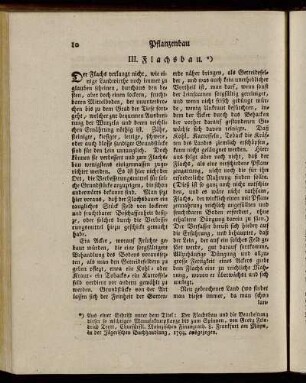 III. Flachsbau