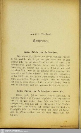 XXXIII. Abschnitt. Conserven