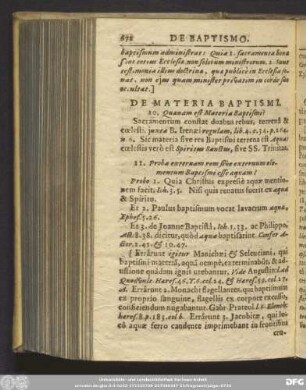 De Materia Baptismi.