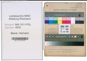 Entnazifizierung Hermann Beeck , geb. 19.10.1898 (Polizist)