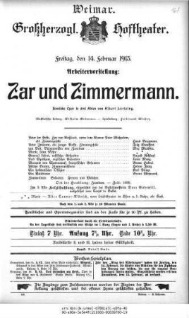 Zar und Zimmermann