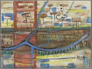 Blaue Wege in heller Landschaft
