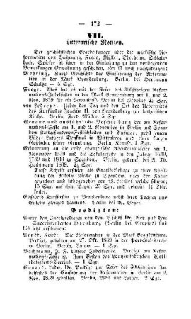 VII. Litterarische Notizen