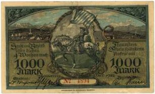 Geldschein / Notgeld, 1.000 Mark, 1.10.1922