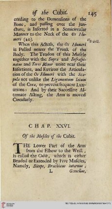 Chap. XXVI: Of the Muscles of the Cubit