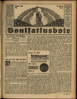 Erste Ausgabe vom Sonntag, den 31. Juli 1932.